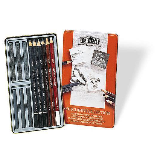 Matite Collezione Disegno Schizzo Sketching Collection Derwent Scatola metallo