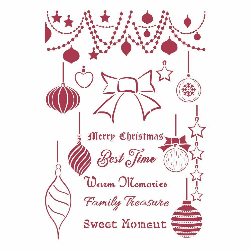 Stencil Christmas Patchwork Palline