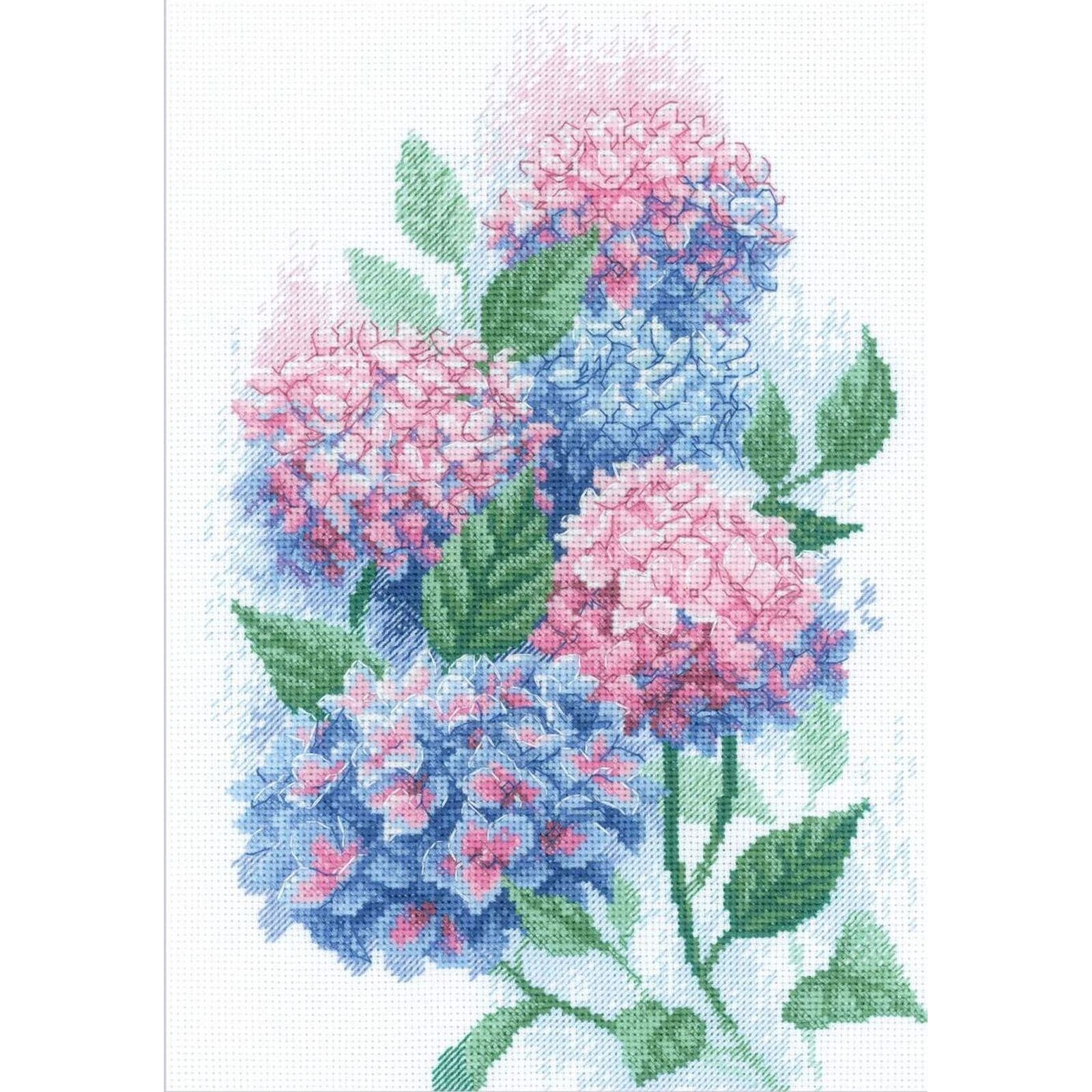 Kit A Punto Croce, Punto Contato Riolis 2139 Hortensie Graziose 21x30cm