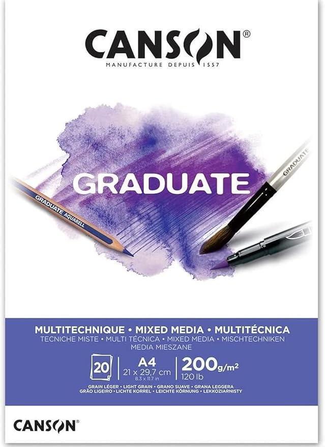 Blocco da disegno Graduate tecniche miste A4 20 fogli