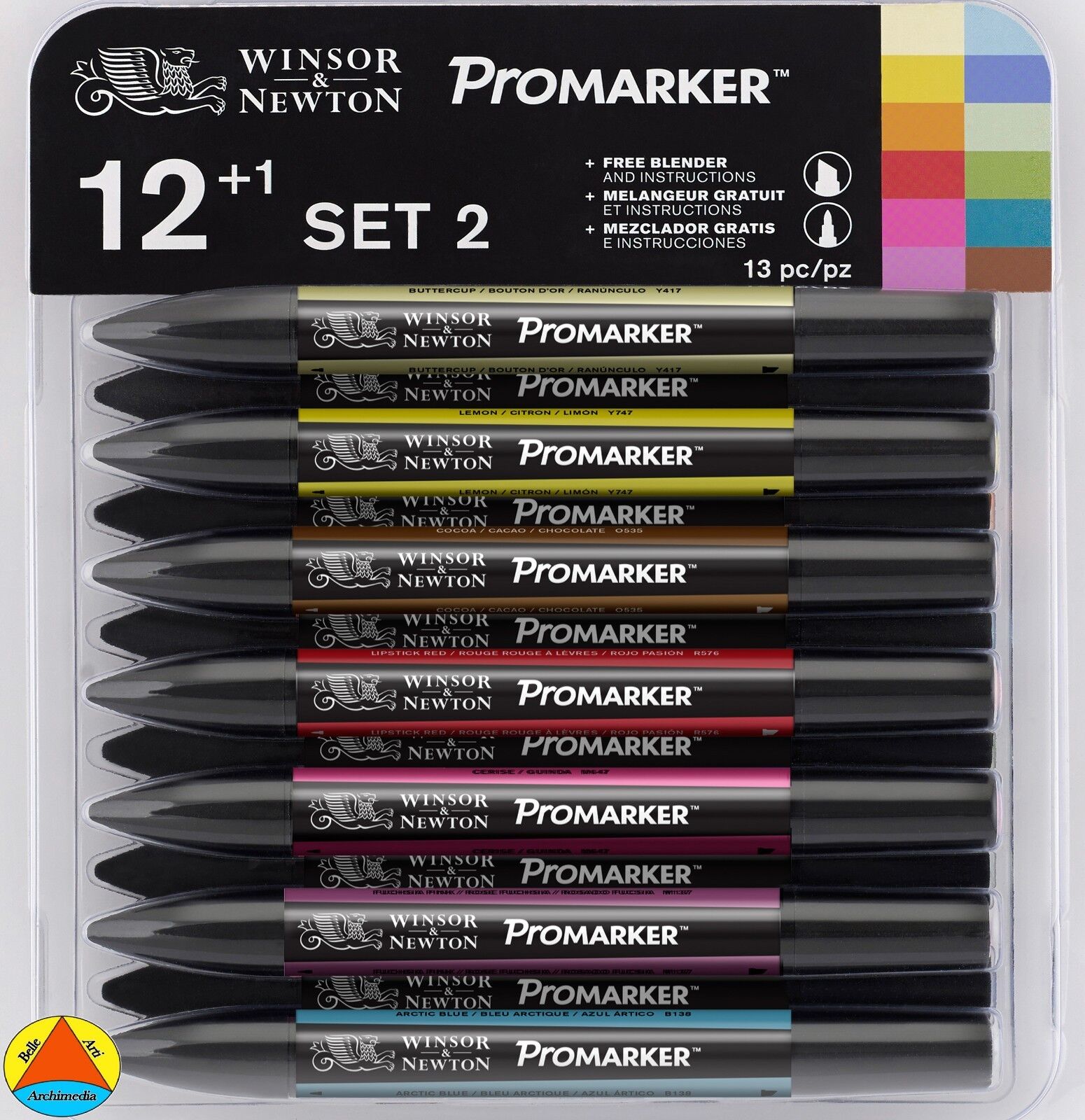 Promarker Letraset Pennarelli Pantone Winsor&Newton 12+ 1 Blender Omaggio SET 2