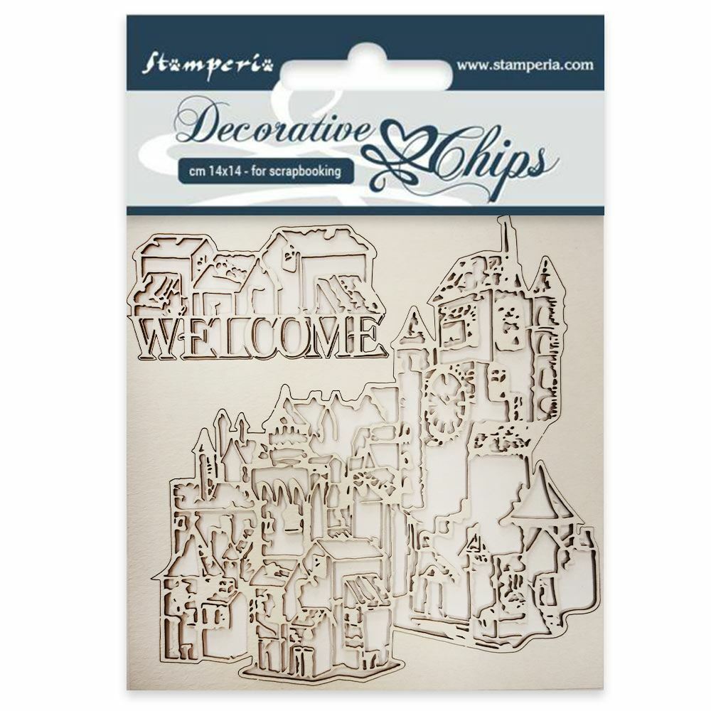 Decorative Chips Welcome by Stamperia sagome per decorazioni