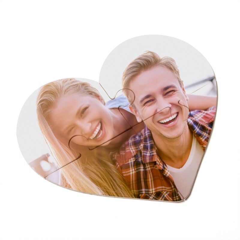 PUZZLE PERSONALIZZATO CON LA VOSTRA FOTO A FORMA DI CUORE 10 X 10 CM.