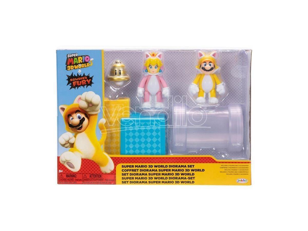 World Of Nintendo Super Mario Diorama Playset 3D World 6 Cm Jakks Pacific