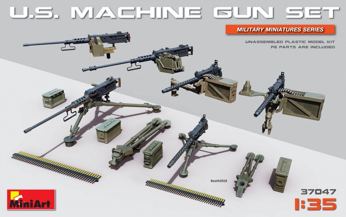 U.s. Machine Gun Set 1:35 Plastic Model Kit MINIART