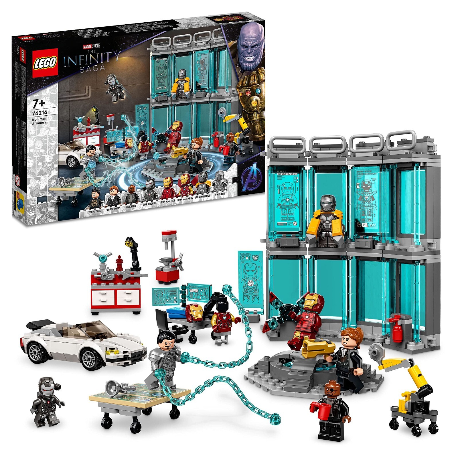 LEGO Marvel 76216 Armeria di Iron Man