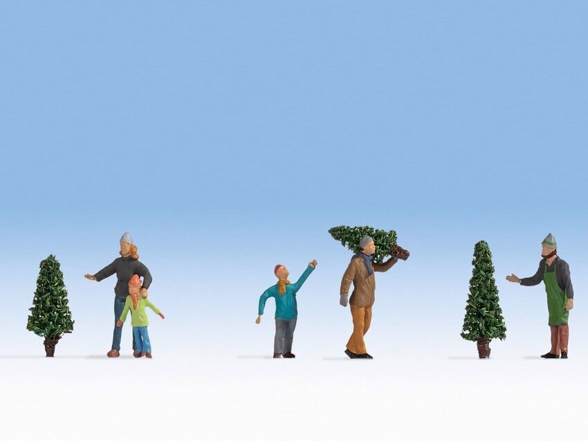 15927 Noch HO Personaggi "vendita alberi di Natale" con accessori scala 1:87