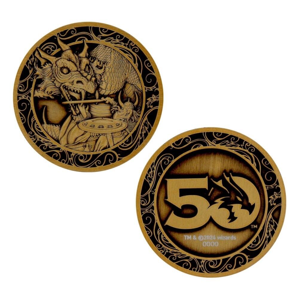 Dungeons & Dragons Collectable Coin 50th Anniversary Antique Gold Edition 4 Cm F