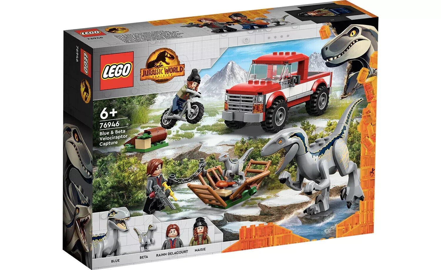 Lego Jurassic World Dominion 76946 La cattura dei Velociraptor Blue e Beta