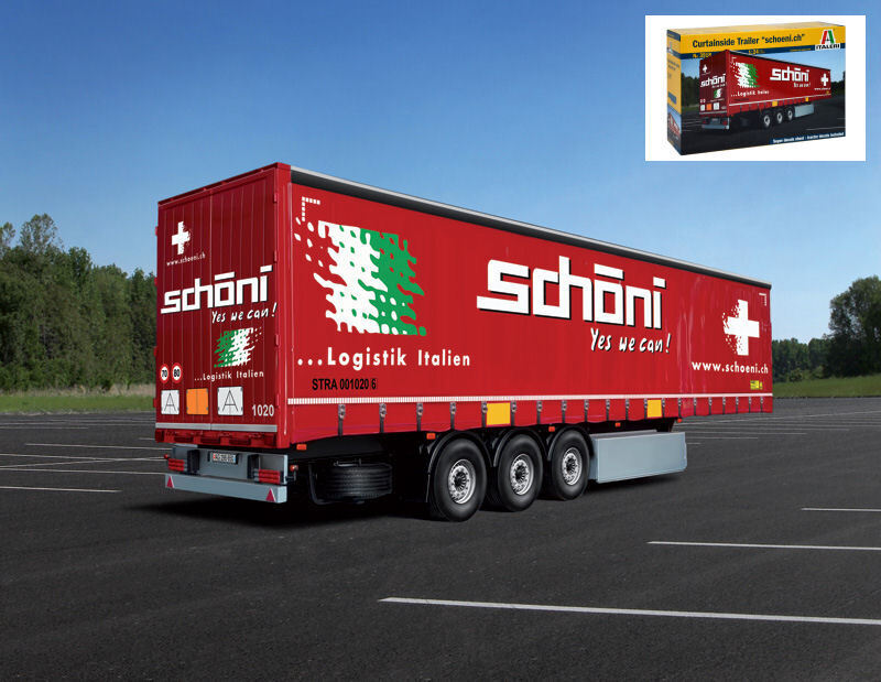 Curtainside Trailer Schoeni.ch Plastic Kit 1:24 Model ITALERI