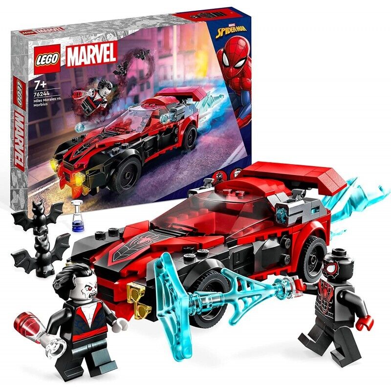 Lego Marvel - Miles Morales vs. Morbius -  Lego 76244 Macchina da Corsa e Minifi