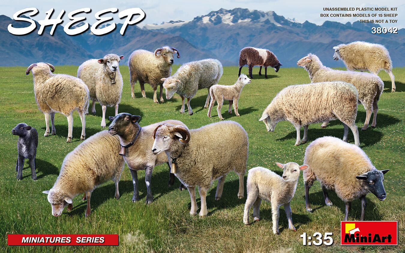 Sheep Pecore Figure 1:35 Diorama Plastic Model Kit MINIART