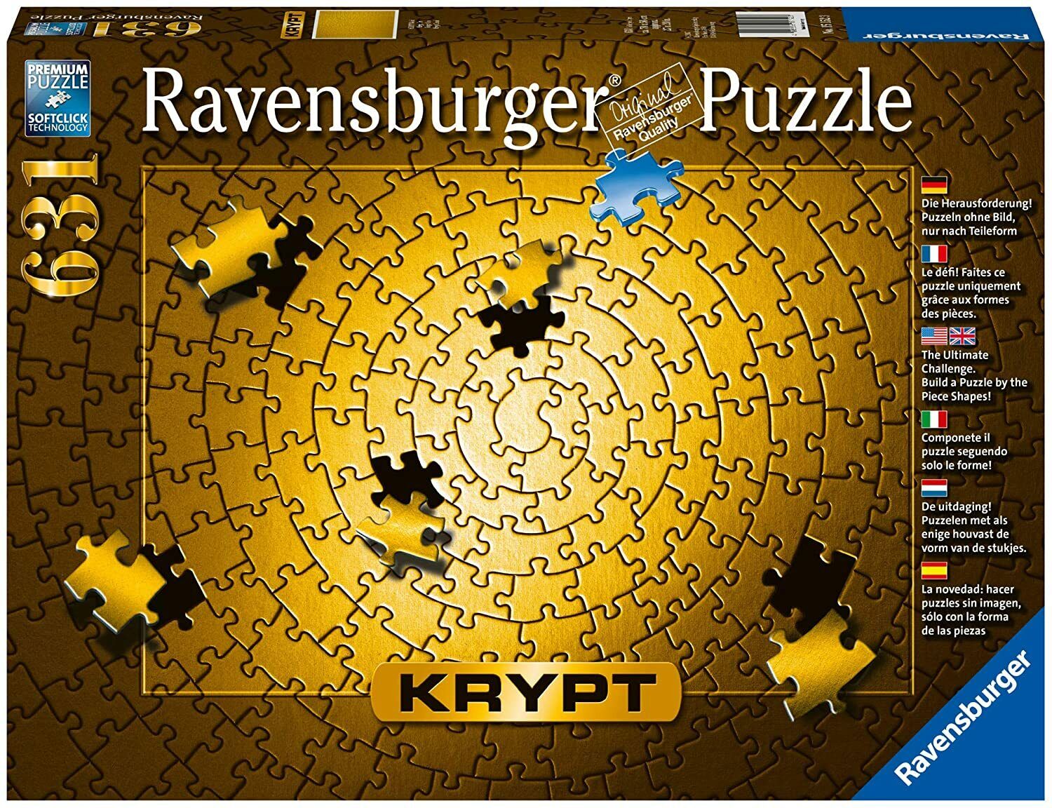 PUZZLE RAVENSBURGER  KRYPT GOLD 631 PEZZI DIMENSIONE 70X50 CM   ART 15152
