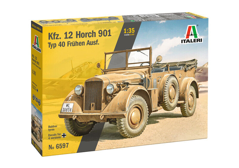 ITALERI, Veicolo Kfz.12 Horch 901 Typ 40 da assemblare e dipingere, 1/35,  IT...