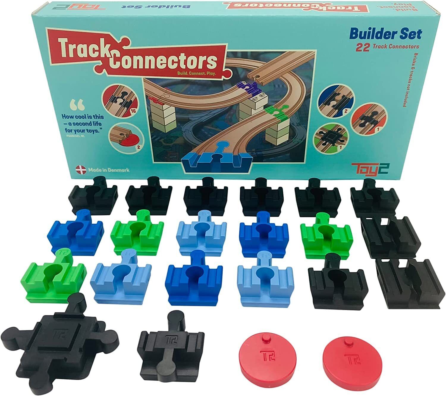 Builder Set   22 Brio Duplo Connectors   Compatible with all brands Builder Set
