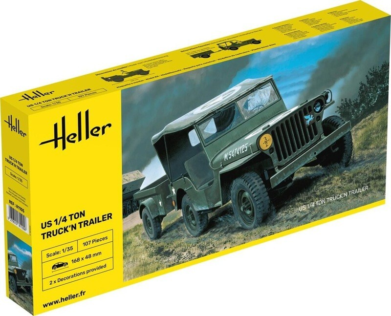 HELLER US 1/4 TON TRUCK & TRAILER 1:35 COD.81105