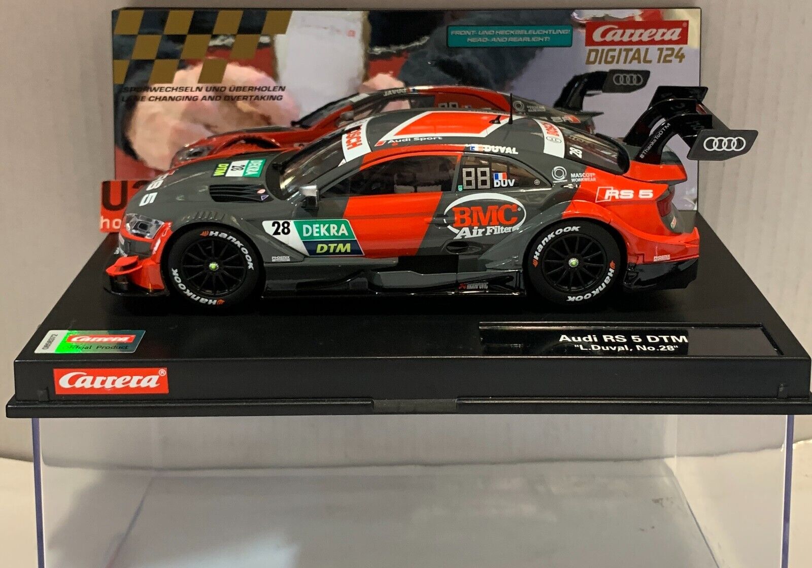 Slot Car carrera exclusiv 23933 Audi Rs 5 #28 DTM L. Duval DIGITAL1/24
