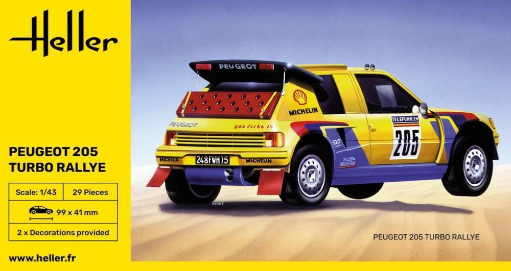 1/43 Modello PEUGEOT 205 TURBO RALLYE - HELLER - HEL80189