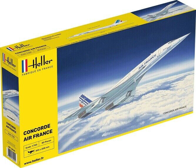 HELLER 1:125 KIT AEREO CONCORDE AIR FRANCE 85 PEZZI  LUNGHEZZA 49,4 cm ART 80445