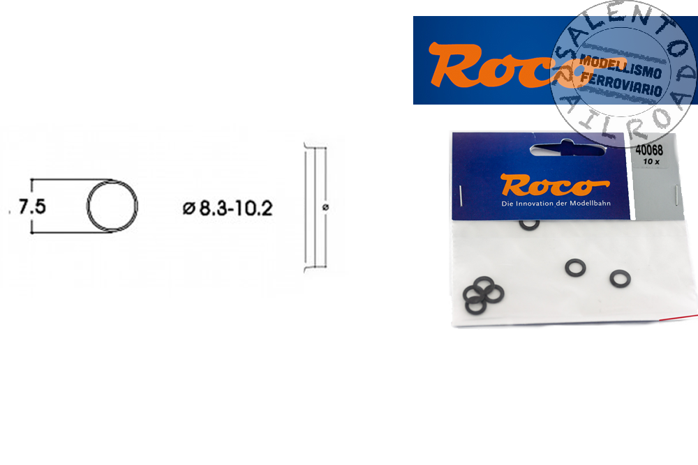 ricambi H0: ROCO 40068 anelli di aderenza 8,3-10,2 mm (conf. 10 pz)