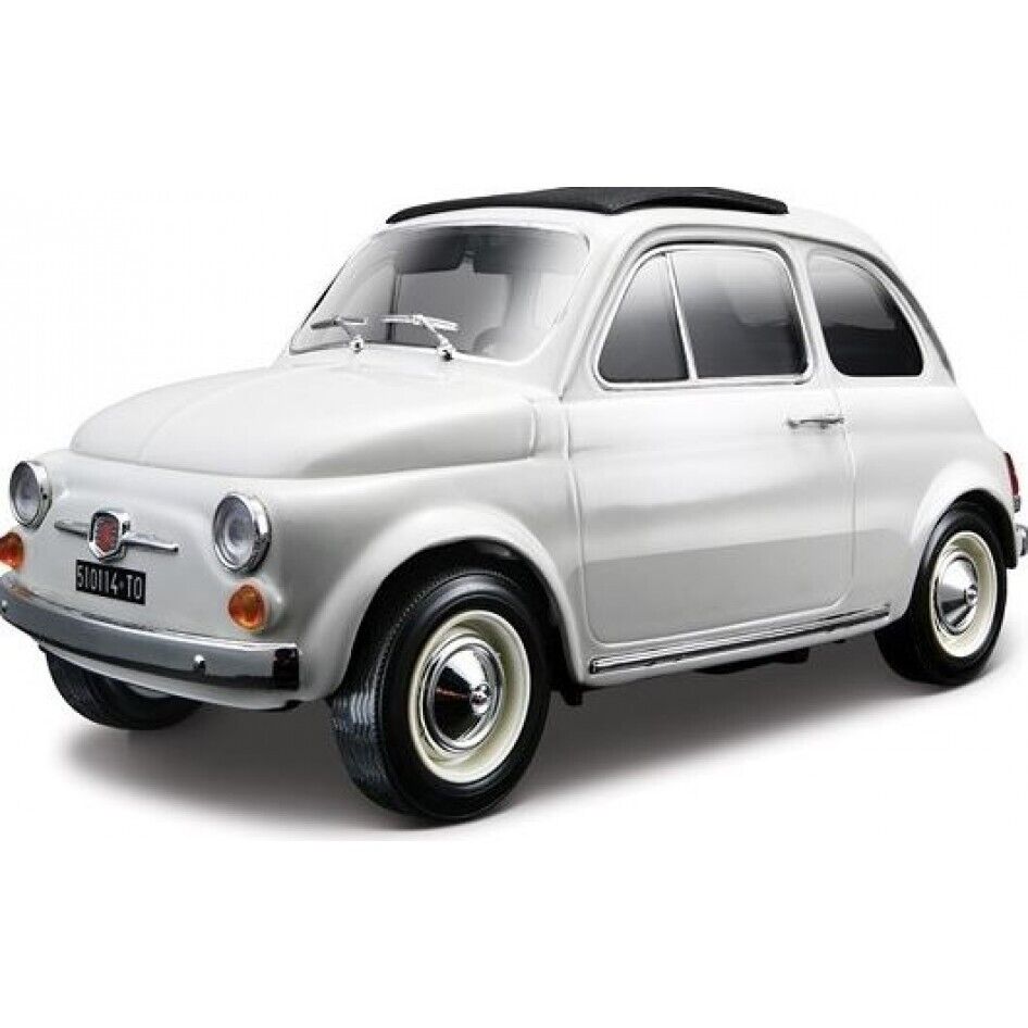 Bburago Modellino Fiat 500 F 1968 in colore Bianco in Scala 1:18