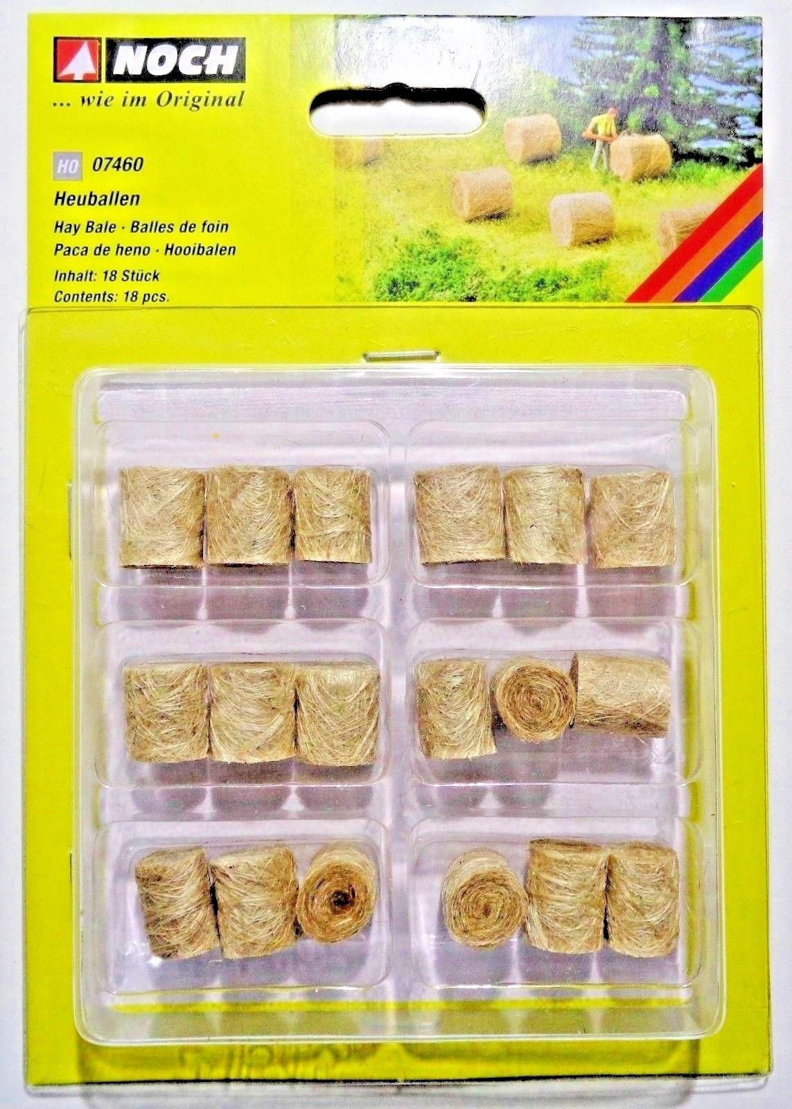 07460 Noch HO set 18 balle di paglia a rotoli realistiche come da foto
