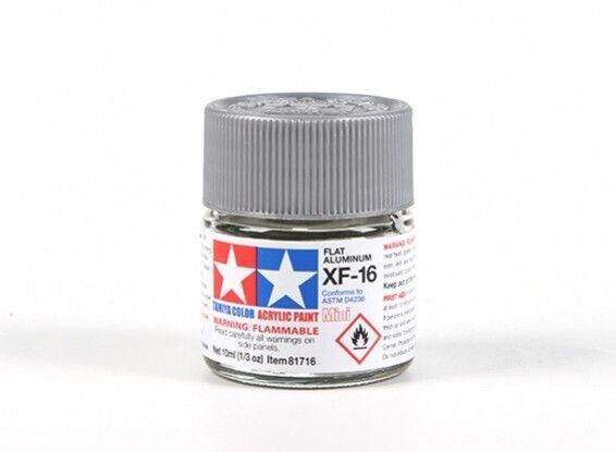 Tamiya 81716 - Acrilico Mini XF-16 Piatto Alluminio - 10ml Jar Plus RM48 Post UK