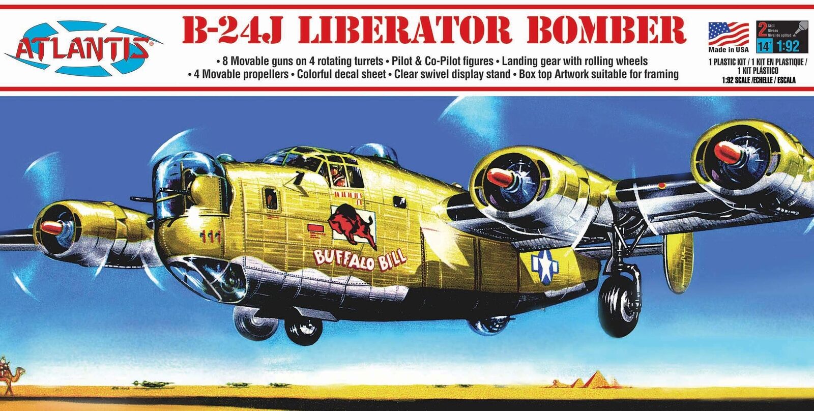 Atlantis AMCH218 1/92 Consolidated B-24-J 1:92 B-24J Liberator Bomber-Buffalo Bi