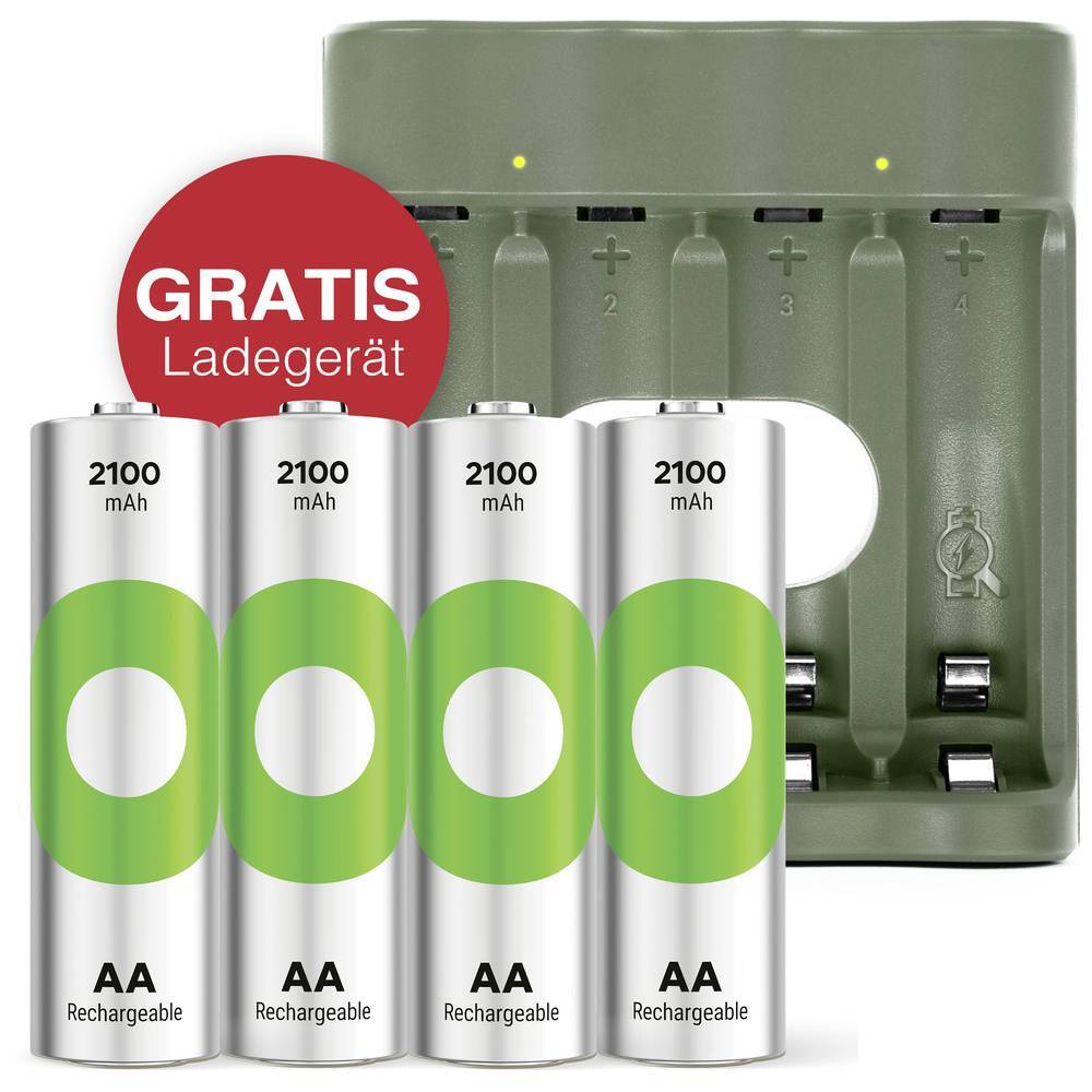 GP Aktion Gratis Ladegerät USB-Modell Ladegerät GP B441 inkl. 4x AA-Akku