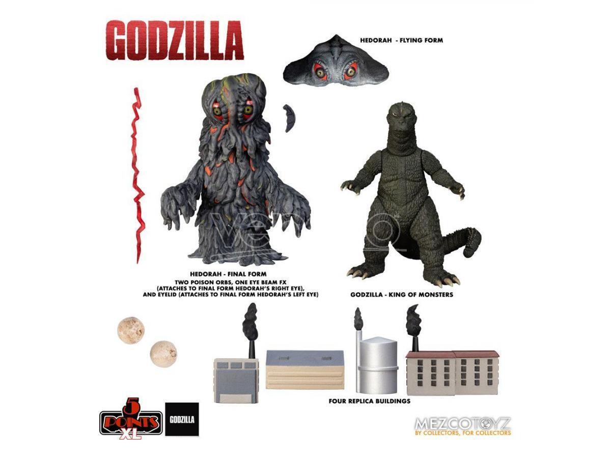 Godzilla Vs. Hedorah 5 Points XL Action Figures Deluxe Box Set Mezco Toys