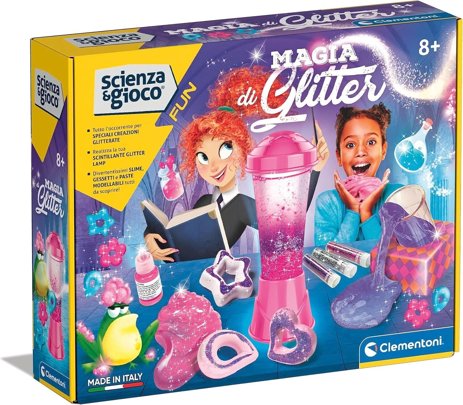 Gioco Magia di Glitter Scienza e Gioco Fun Per Creare Glitter Lamp Clementoni