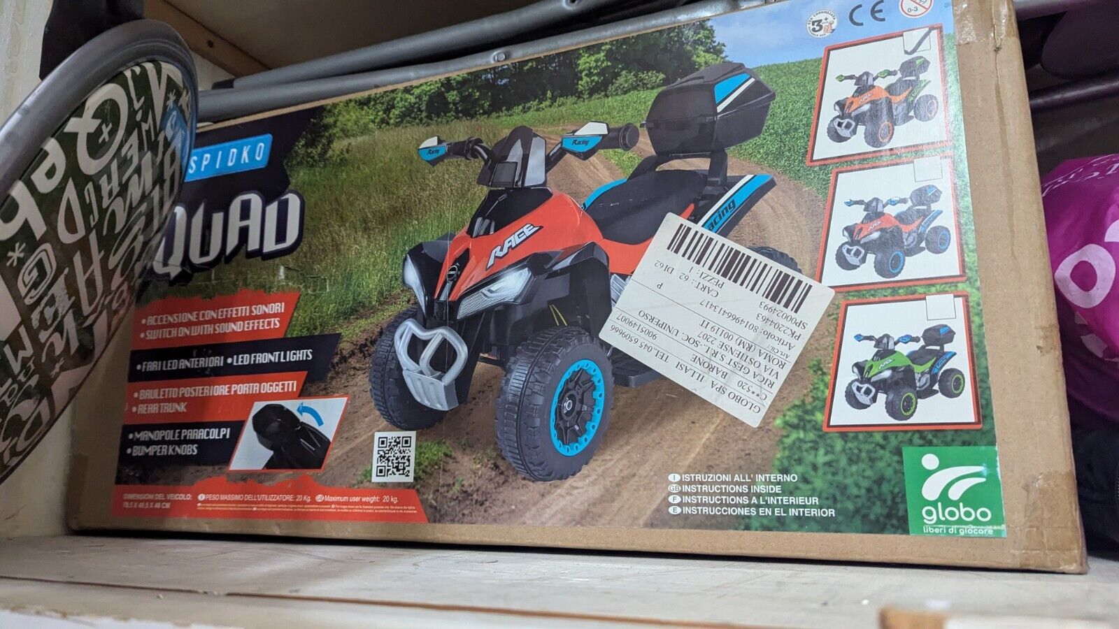 Quad Elettrico Per Bambini Mini Quad Deluxe 6V - Rosso