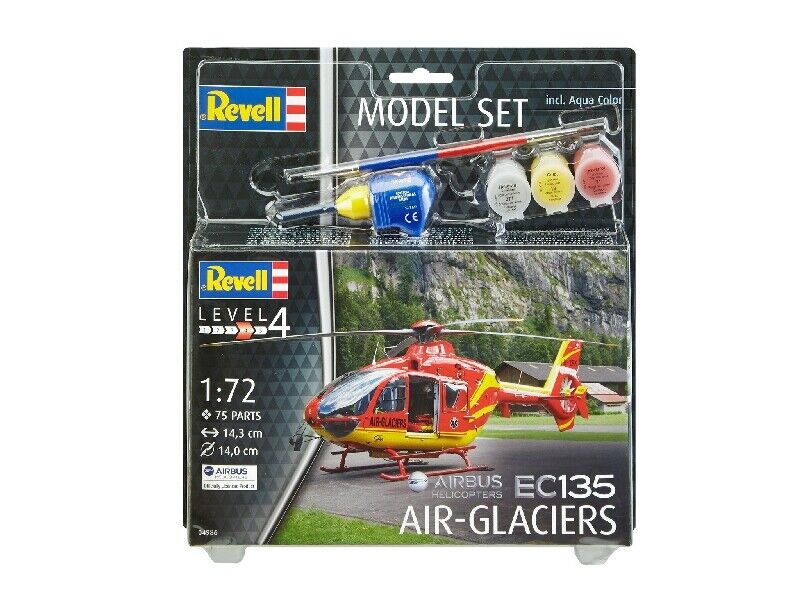 EC 135 Air-Glaciers Helicopter Set 1:72 Plastic Model Kit REVELL