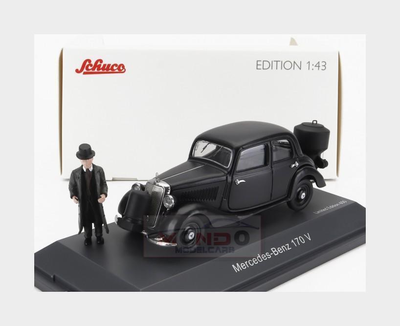 1:43 SCHUCO Mercedes Benz 170V Gasogeno Holzvergaser With Figure 1949 450242900