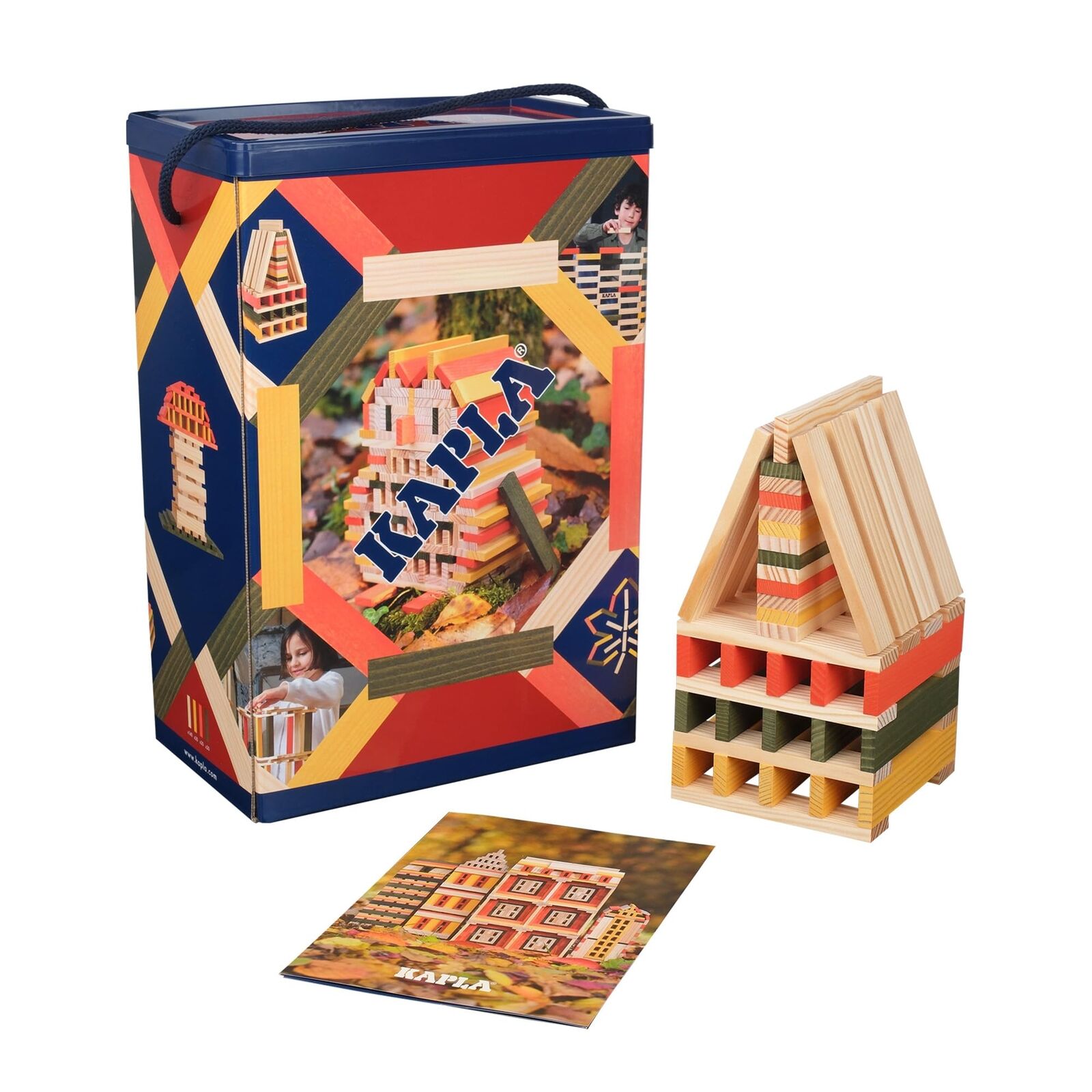Die 200er BOX HERBST von KAPLA®: 200 Plättchen aus naturbelassenem Pinienholz, d
