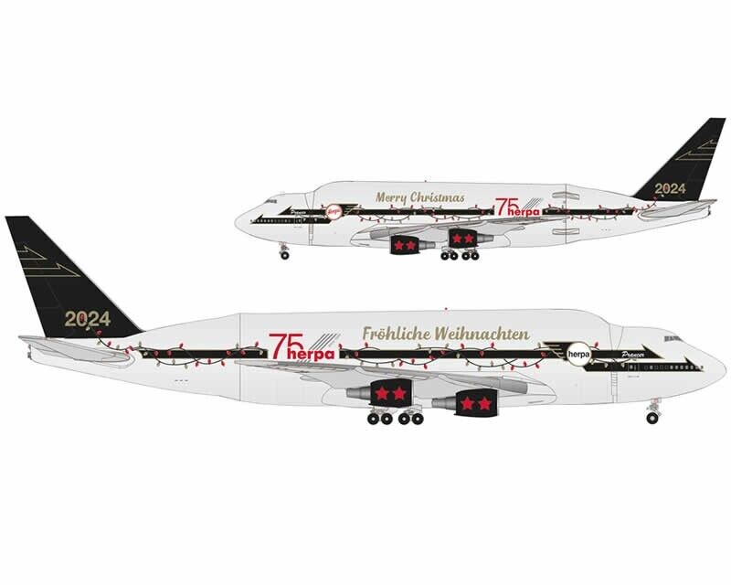 Herpa Wings Christmas 2024 Boeing 747LCF Dreamlifter 1:500 537971 modellismo