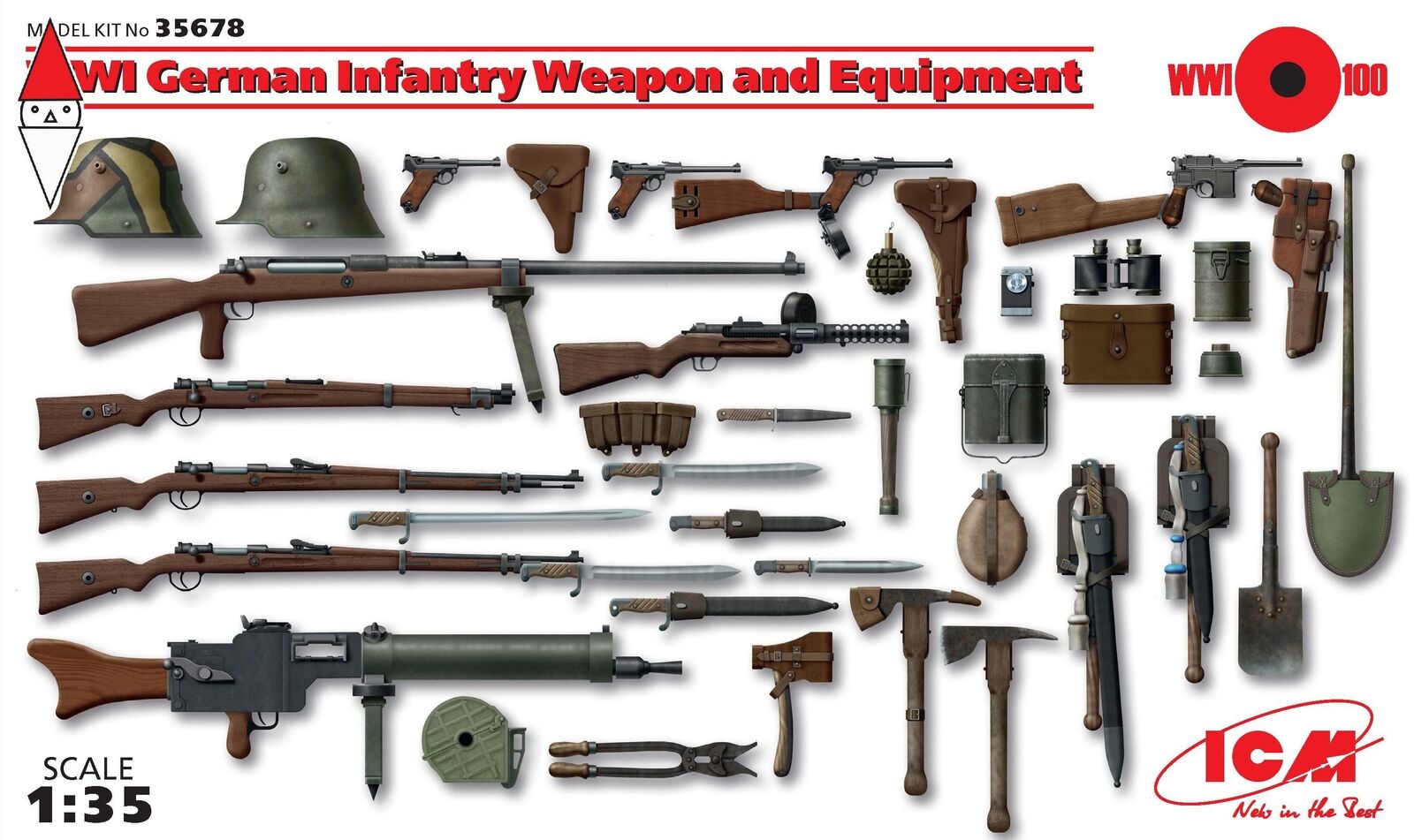 ICM 1/35 WWI GERMAN INFANTRY WEAPON AND EQUIPMENT