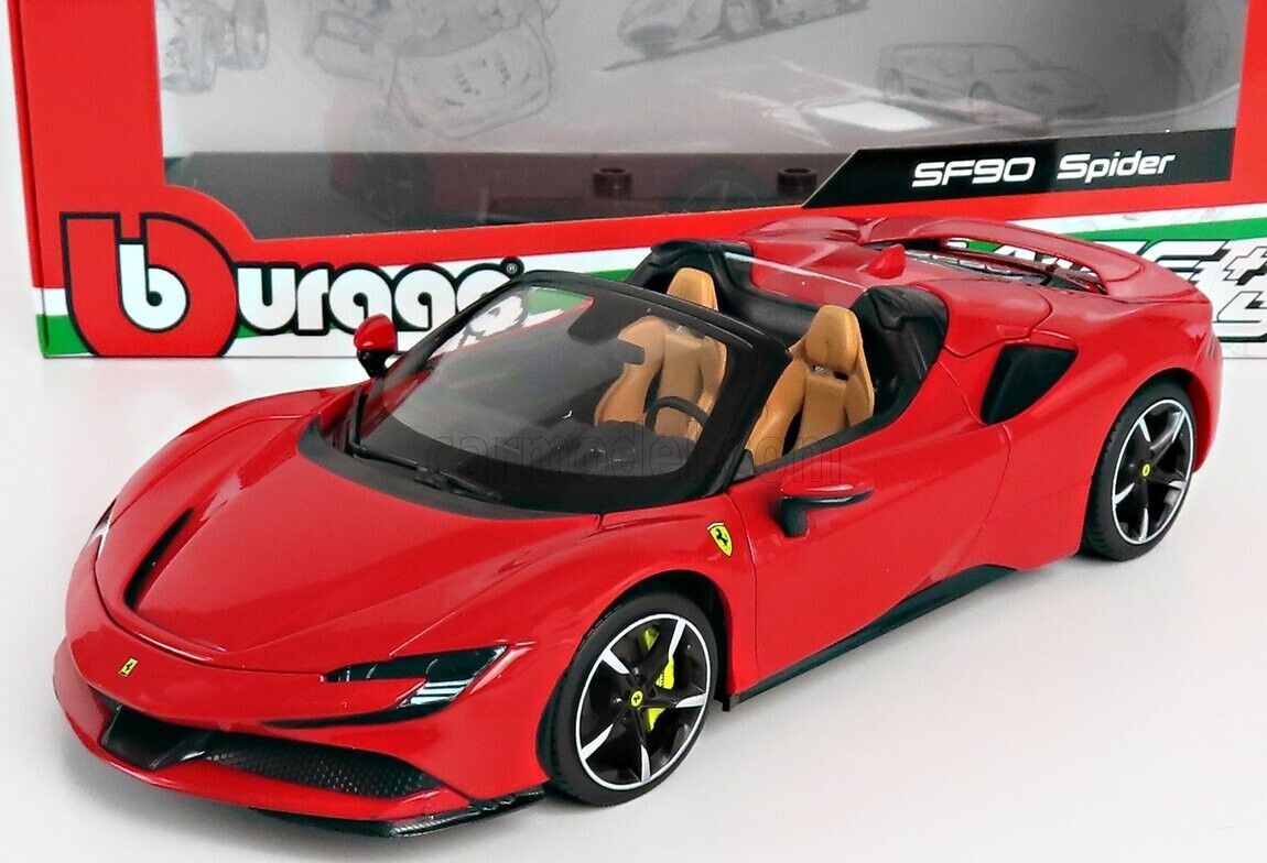 FERRARI SF90 STRADALE HYBRID SPIDER 1000hp OPEN 2020 - 1/18 Burago BU18016CAR