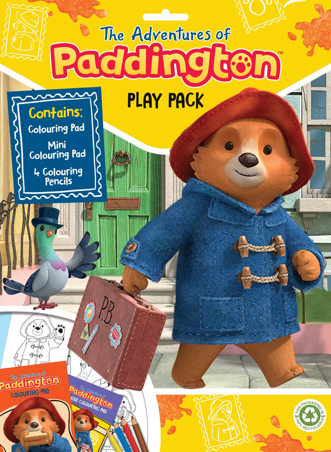 Paddington Bear Gioco Confezione Colorare Libro Matite Pad Bambini Set Attività