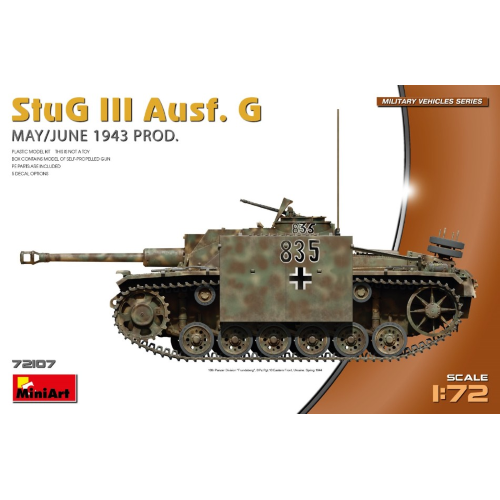 STUG III Ausf.G MAY/JUNE 1943 PROD.KIT 1:72 Miniart Kit Mezzi Militari