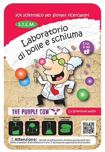LABORATORIO DI BOLLE E SCHIUMA the purple cow KIT SCIENTIFICO lo scienziato pazz