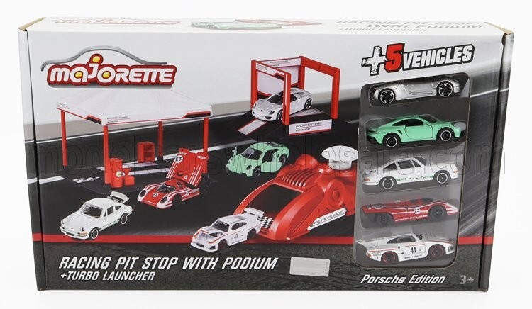 PORSCHE - SET AREA SERVICE CANOPY + PODIO PODIUM + LANCIATORE + 5X PORSCHE - VAR