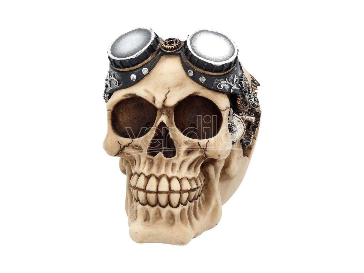 STEAMPUNK GOGGLES SKULL Figura Nemesis Now