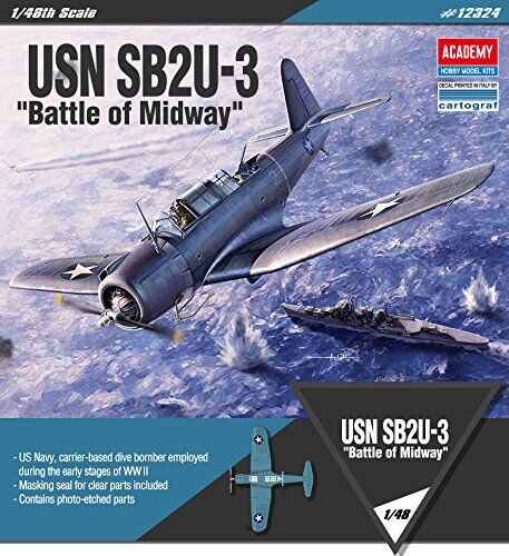 USN SB2U-3 Battle of Midway Fighter Plastic Kit 1:48 Model ACADEMY