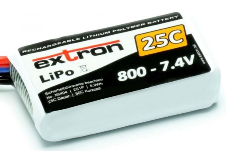 Extron - LiPo 2s  7,4v  800mAh Extron X2 connettore BEC 25/50c