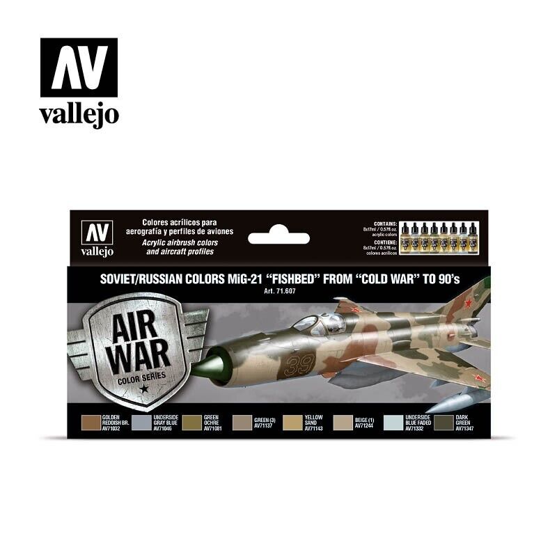 VALLEJO 71607 Set Pittura Aerografia Sovietico/Rusian MIG21