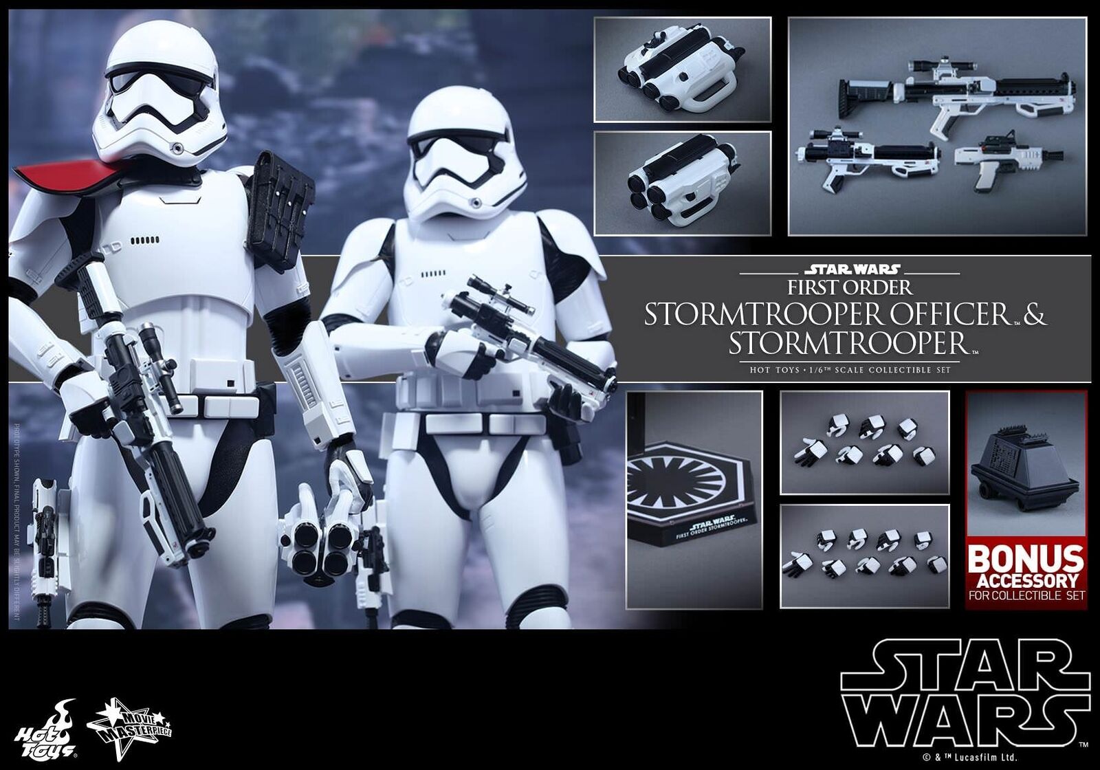 HOT TOYS MOVIE MASTERPIECE MMS335 STAR WARS STORMTROOPER OFFICER & STORMTROOPER
