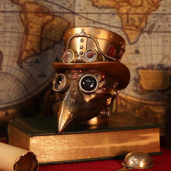 90317 STEAMPUNK AUTOMATON APOTHECARY DOC SKULL
