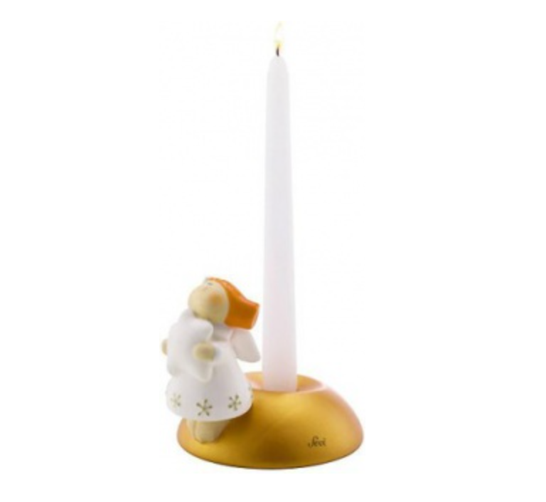 TRUDI SEVI 81920 PORTACANDELE ROTONDO 11 x 13 x 10 CM CERAMICA ADDOBBI NATALE