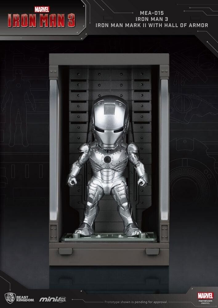 Iron Man 3 Statua Sala Delle Armature Mark Ii Figura 8cm Mini Uova Beast Kingdom